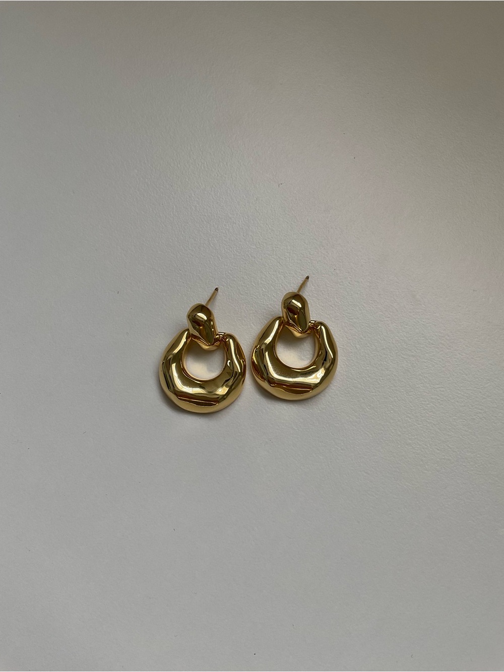 18K Gold Plated Hoop Drop Earrings
